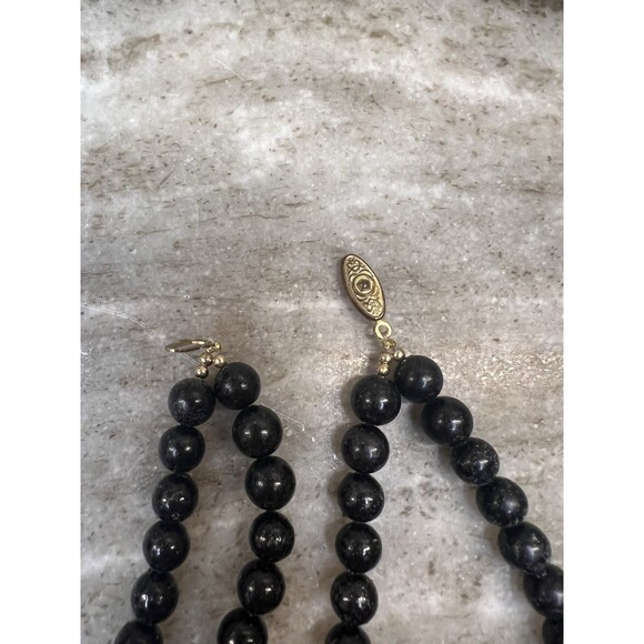 Vintage Lee Sands Flowers Necklace And Earrings Set Clip On Pink Green Black - Picture 5 of 9